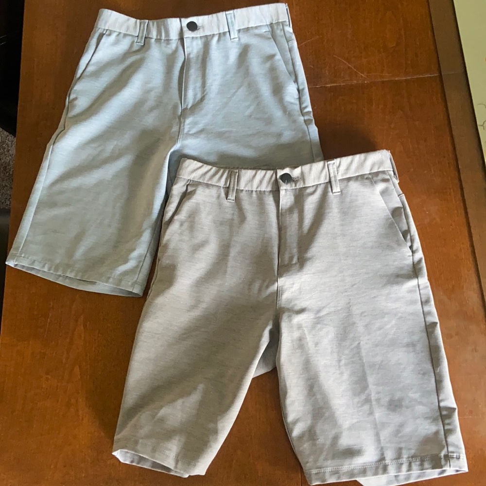 Blue and grey George polyester fabric shorts